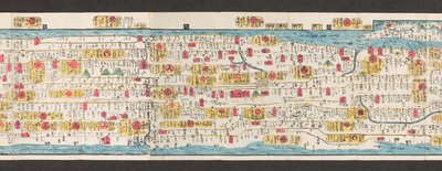 Osa Japanin tiekartasta.  Dai Nihon koku junro meiki daisei. ["Selkeä ja pieni kartta Japanin pääteistä"]  1850 tekijältä Japanese School