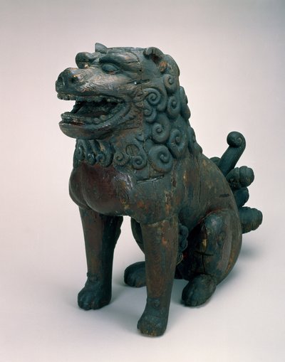 Shishi (suojeluleijona tai koira) (puuta lakalla) tekijältä Japanese School