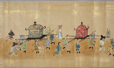 Kuudes Korean suurlähetystö Japanissa Meireki 1:ssä Tokugawa Ietsunan peräkkäin vuonna 1651, mahdollisesti Kano Masunobu (1625-94) (käärömaalaus) (yksityiskohta) (katso myös 79774 & 120823) tekijältä Japanese School