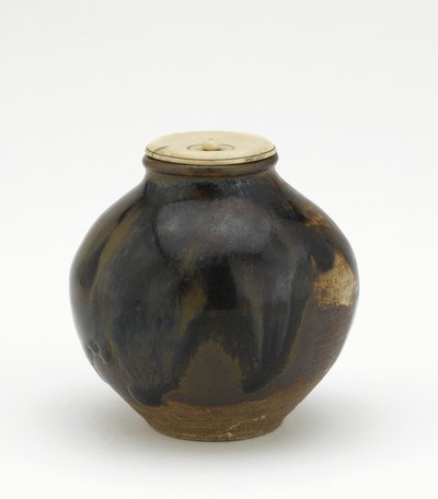 Tea caddy, bunrin-muoto, Edo-kausi (keraaminen) tekijältä Japanese School