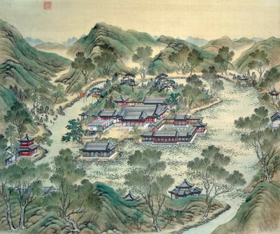Grand Palais Yksityiskohta 1800-luvun japanilaisesta vedosta. tekijältä Japanese School