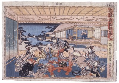 Nimetön (Chunyu Gishin Rokun esitys Vii) (värilliset puupiirrokset) tekijältä Japanese School