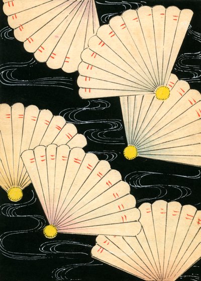 Valkoiset tuulettimet mustalla taustalla tekijältä Japanese School