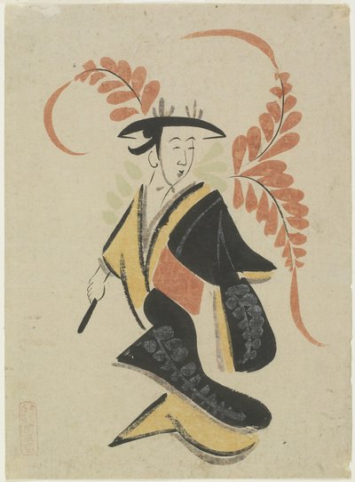 Wisteria Maiden, 1600-luvun loppu - 1700-luvun alku (muste ja väri paperille) tekijältä Japanese School
