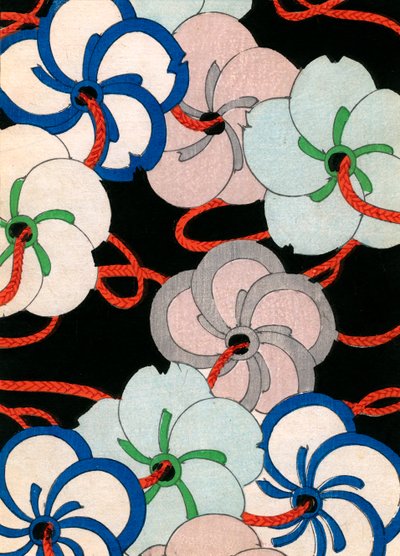 värillinen puupalikkaprintti Camellia Ornamentsista tekijältä Japanese School
