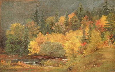 Syksy puron varrella, 1855 tekijältä Jasper Francis Cropsey