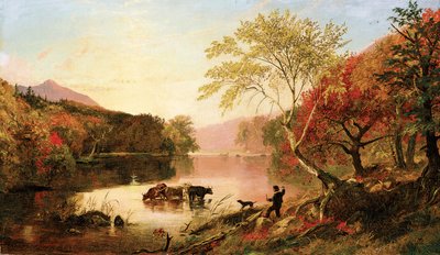 Syksy Hudson-joella, noin 1861 (öljy kankaalle). tekijältä Jasper Francis Cropsey
