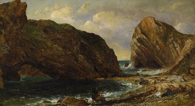 Meren rannalla, Lulworth tekijältä Jasper Francis Cropsey