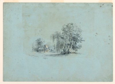 Piirros, Maalaismaisema, 1847 tekijältä Jasper Francis Cropsey