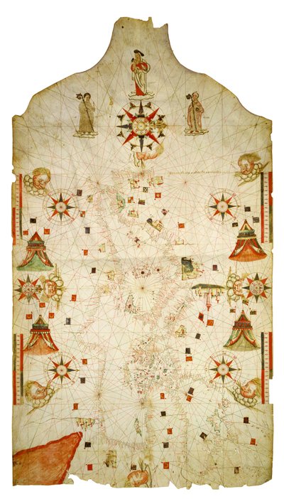 Välimeren ja Mustanmeren kartta, 1563 tekijältä Jaume Olives