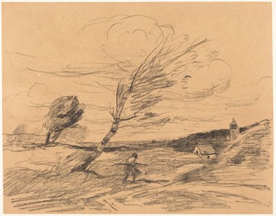 Tuulenpuuska tekijältä Jean-Baptiste-Camille Corot