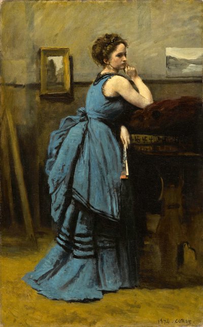 Lady in Blue tekijältä Jean Baptiste Camille Corot
