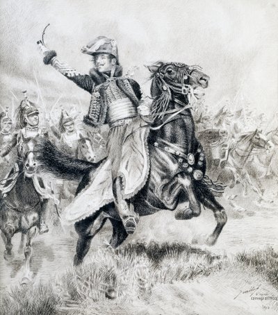 Antoine Charles Louis Lasallen ratsastusmuotokuva (Metz, Ranska tekijältä Jean Baptiste Edouard Detaille
