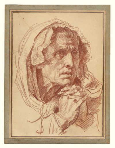 Vanhan naisen pään tutkimus tekijältä Jean-Baptiste Greuze