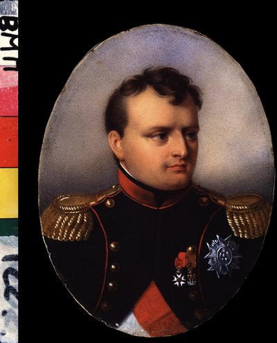 "Keisari Napoleon I Bonaparten (1769-1821) muotokuva" Jean Baptiste Isabeyn (1767-1855) akvarelli- ja guassimaalaus 1800-luvun alun venäläisen kirjallisuuden instituutti IRLI (Pushkin-talo), Pietari tekijältä Jean Baptiste Isabey