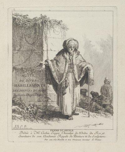 Woman of the People, yksi levy julkaisusta "Miscellaneous Clothing of the Peoples of the North" tekijältä Jean Baptiste Le Prince