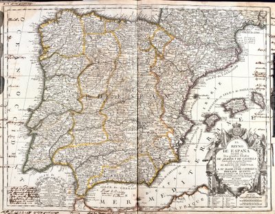 Espanjan kuningaskunnan kartta (kaiverrus tekijältä Jean Baptiste Nolin