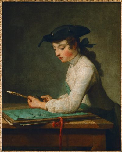 Le jeune dessinateur - nuori piirtäjä ... tekijältä Jean-Baptiste Simeon Chardin