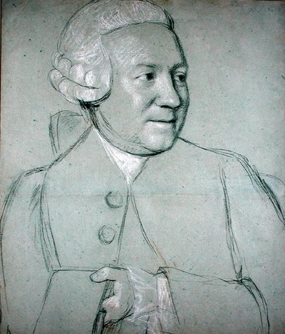 Muotokuva miehestä pitelemässä kirjaa (musta, valkoinen ja punainen liitu paperille) tekijältä Jean Étienne Liotard