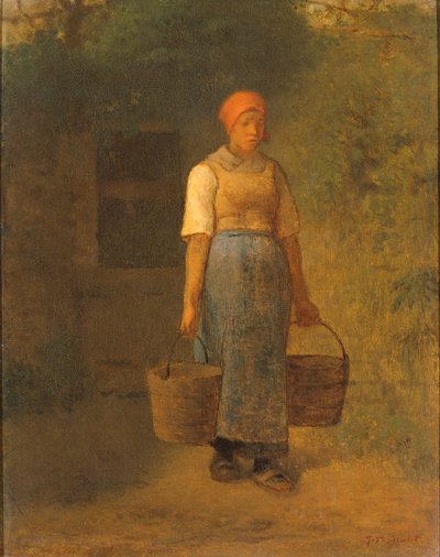 Tyttö kuljettaa vettä tekijältä Jean-Francois Millet