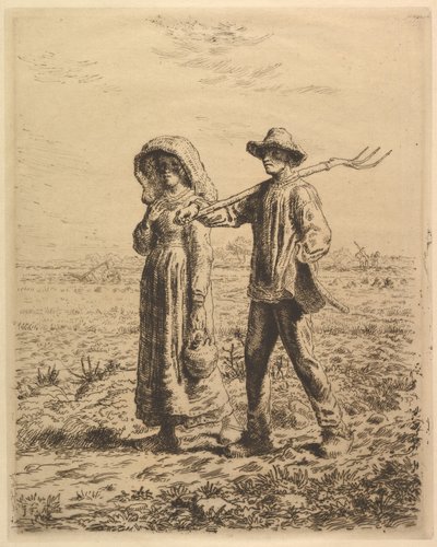 Talonpoikia menossa töihin tekijältä Jean-Francois Millet
