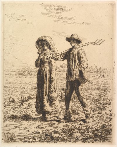 Talonpoikia menossa töihin tekijältä Jean-Francois Millet