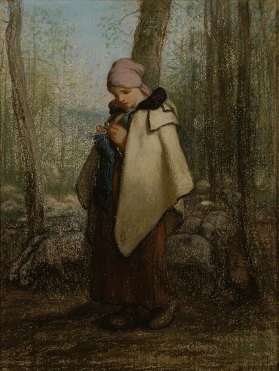 Neulova paimentyttö tekijältä Jean-Francois Millet