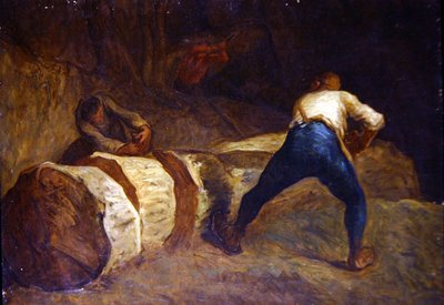 The Woodcutters (öljy kankaalle) tekijältä Jean Francois Millet