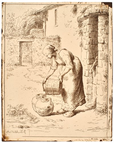 Ämpäriä tyhjentävä nainen tekijältä Jean-Francois Millet