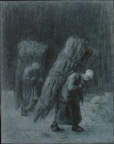 Naiset kantavat risukimppuja tekijältä Jean-Francois Millet