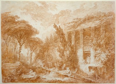 Marburgin linnan puistomaisema tekijältä Jean-Honore Fragonard