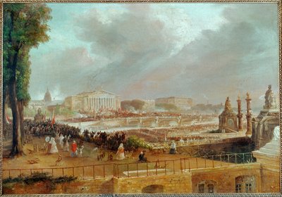 Ranskan toisen tasavallan julistus Place de la Concordella ... (maalaus kankaalle) tekijältä Jean Jacques Champin