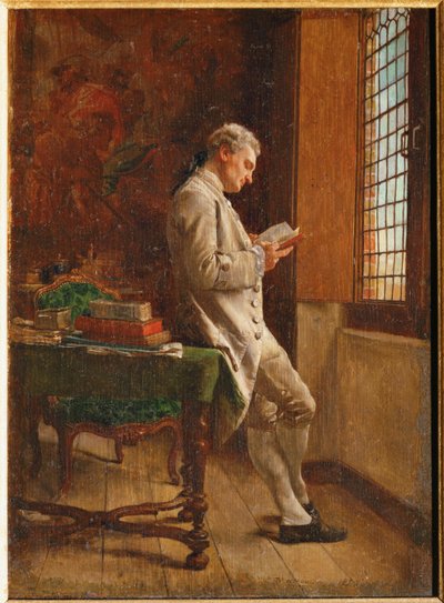 Le liseur blanc - lukija valkoisissa (henkeä huohottaen) tekijältä Jean-Louis Ernest Meissonier