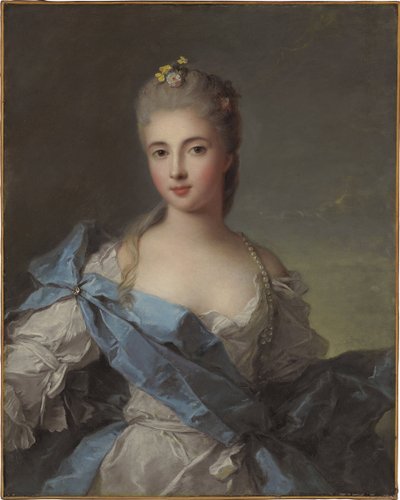 La Rochefoucaultin herttuattaren muotokuva (Louise Elisabeth de la Rochefoucault, Envillen herttuatar tekijältä Jean Marc Nattier