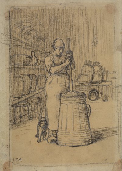 Tutkimus naista varten, joka polttaa voita tekijältä Jean Francois Millet