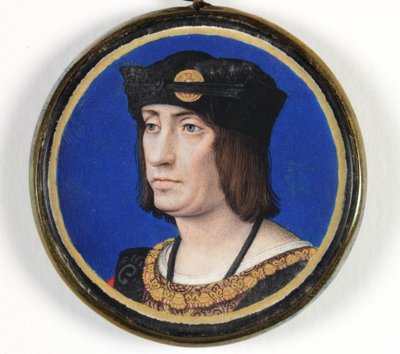 Ranskan kuningas Ludvig XII (akvarelli- ja vartaloväri velumilla) tekijältä Jean (attr.to) Perreal