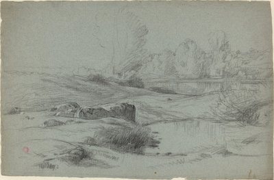 Kallioniitty joen rannalla tekijältä Jean Achille Benouville