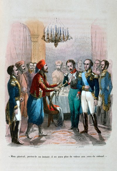 Ibrahim Pachan ja eversti Faudoan tapaaminen, Egypti, 1828 1847 tekijältä Jean Adolphe Beauce