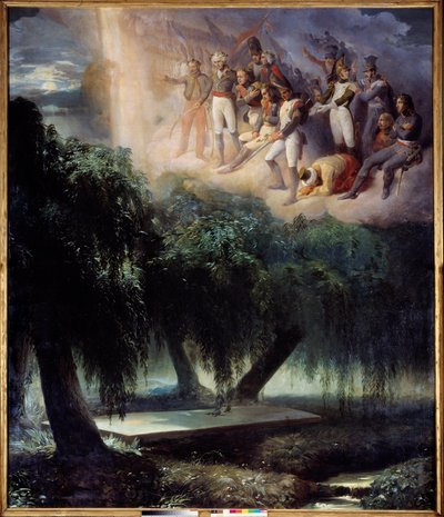 Pyhän Helenan hauta: allegoria Napoleonin hautaamiseen. Jean Alaux