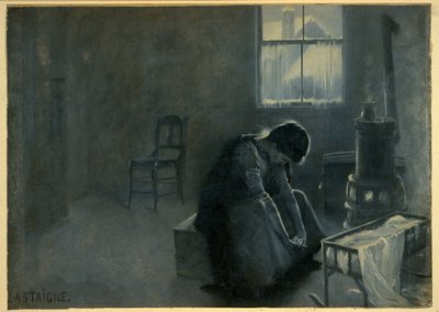 On ollut kova talvi, pubi. 1893 (värilitografia) tekijältä Jean Alexandre Michel Andre Castaigne