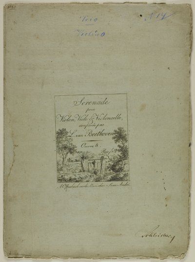 Serenadi viululle, alttoviululle ja sellolle, säveltänyt Ludwig von Beethoven tekijältä Jean Andre