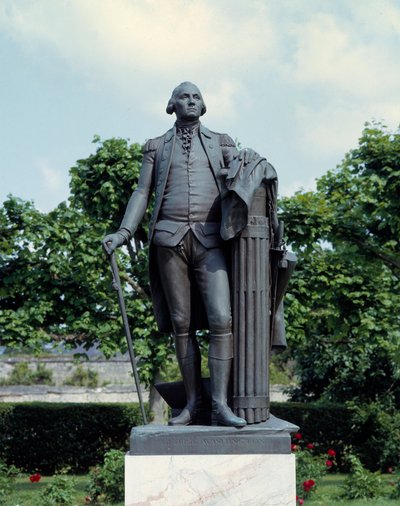 George Washingtonin (1732-1799) muotokuva Jean Antoine Houdonin (1741-1828) veistos 1700-luvun Blearancourt, ranskalaisamerikkalainen museo tekijältä Jean Antoine Houdon