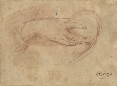 Käsi rinnassa tekijältä Jean Antoine Watteau (rejected attribution)