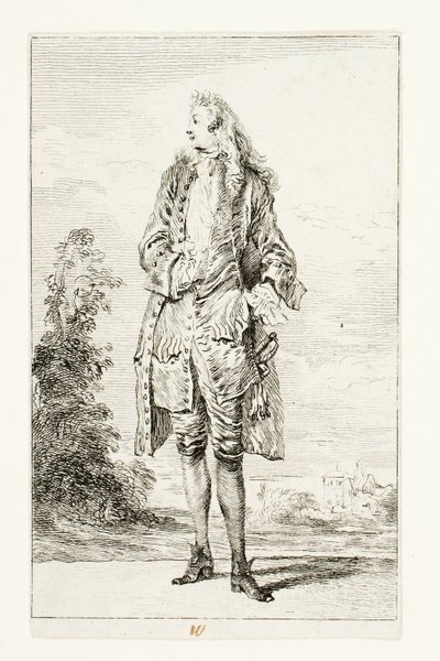 Herrasmies, käsi liivi tekijältä Jean-Antoine Watteau