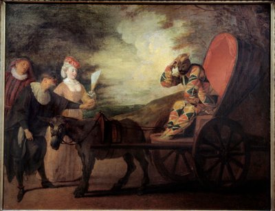 Arlekiini (Arlecchino) kuun keisari. Jean Antoine Watteaun (1684-1721) maalaus tekijältä Jean Antoine Watteau