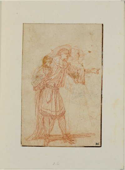 Lääkäri, italialaisen komedian hahmo, ja nainen ... tekijältä Jean Antoine Watteau