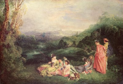 Rauhallinen rakkaus, n. 1718-1919 tekijältä Jean Antoine Watteau