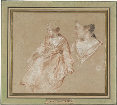 Tutkimuksia istuvasta naisesta ja hänen päästään ja hartioistaan tekijältä Jean Antoine Watteau