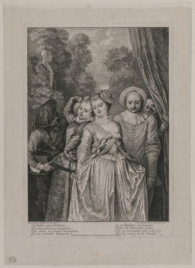 Vaatteet ovat italialaisia, 1715-1716. tekijältä Jean Antoine Watteau