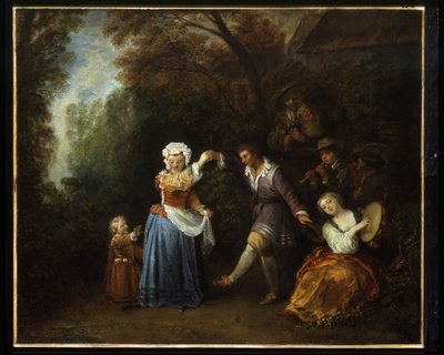 Country Dance (öljy kankaalle) tekijältä Jean-Antoine Watteau